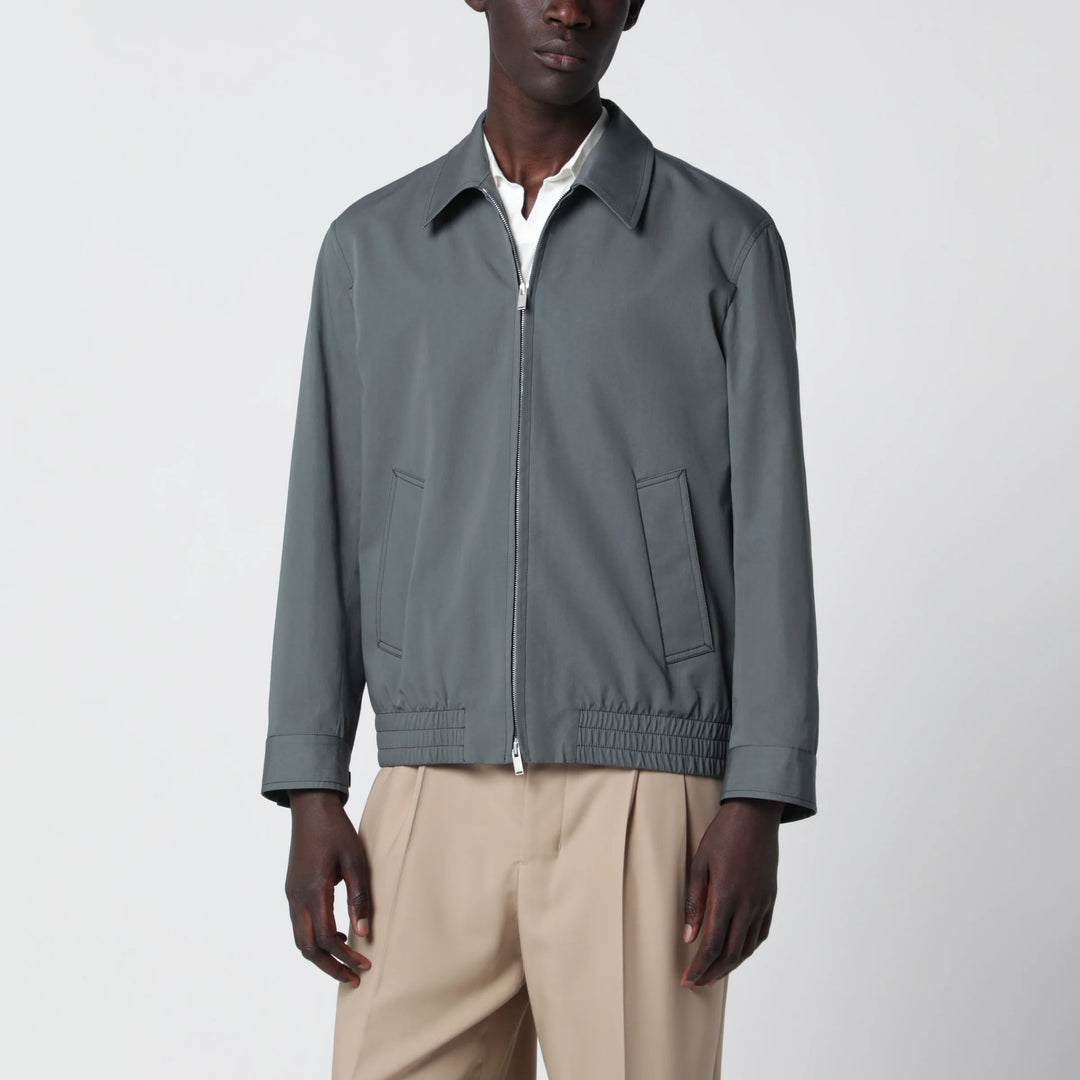 Lardini - Zip Jacket In Cotton And Silk