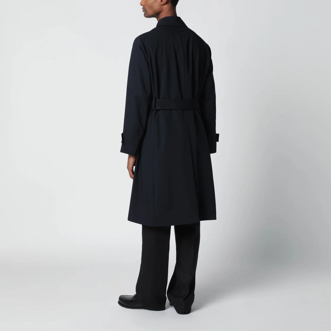 Lardini - Blue single-breasted wool trench coat