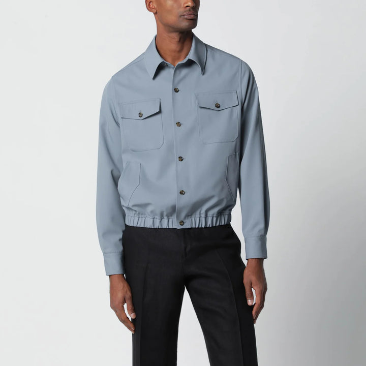 Lardini - Grey wool shirt jacket