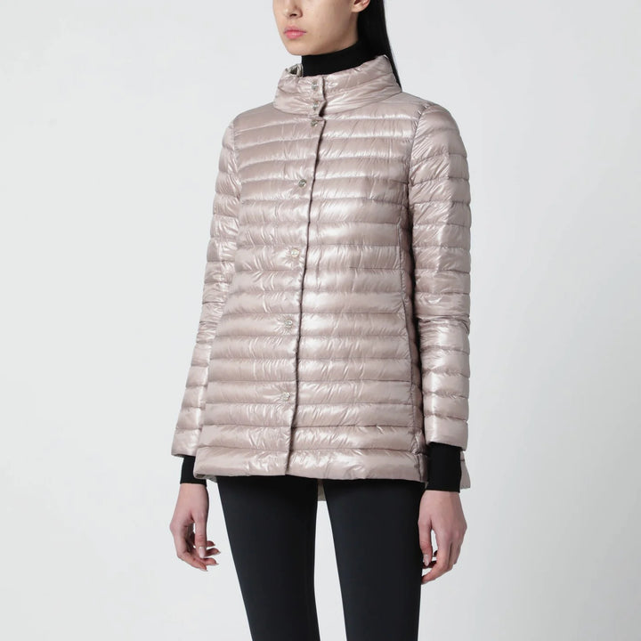 HERNO - Light pink quilted nylon padded jacket