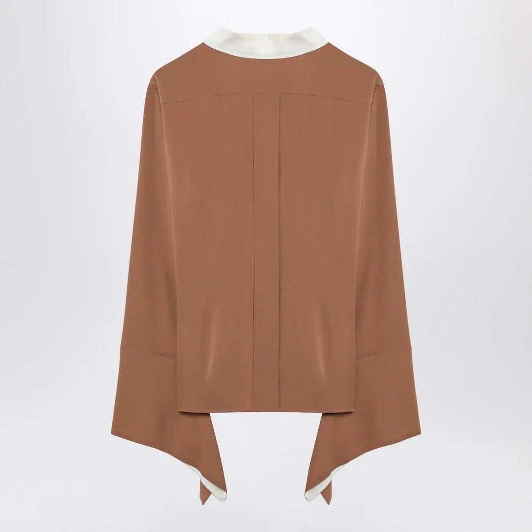 Max Mara - Camel silk colour-block shirt Brand Shirts &amp; Tops