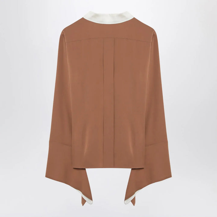 Max Mara - Camel silk colour-block shirt Brand Shirts &amp; Tops