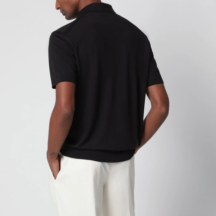 ZEGNA - Dark brown wool polo