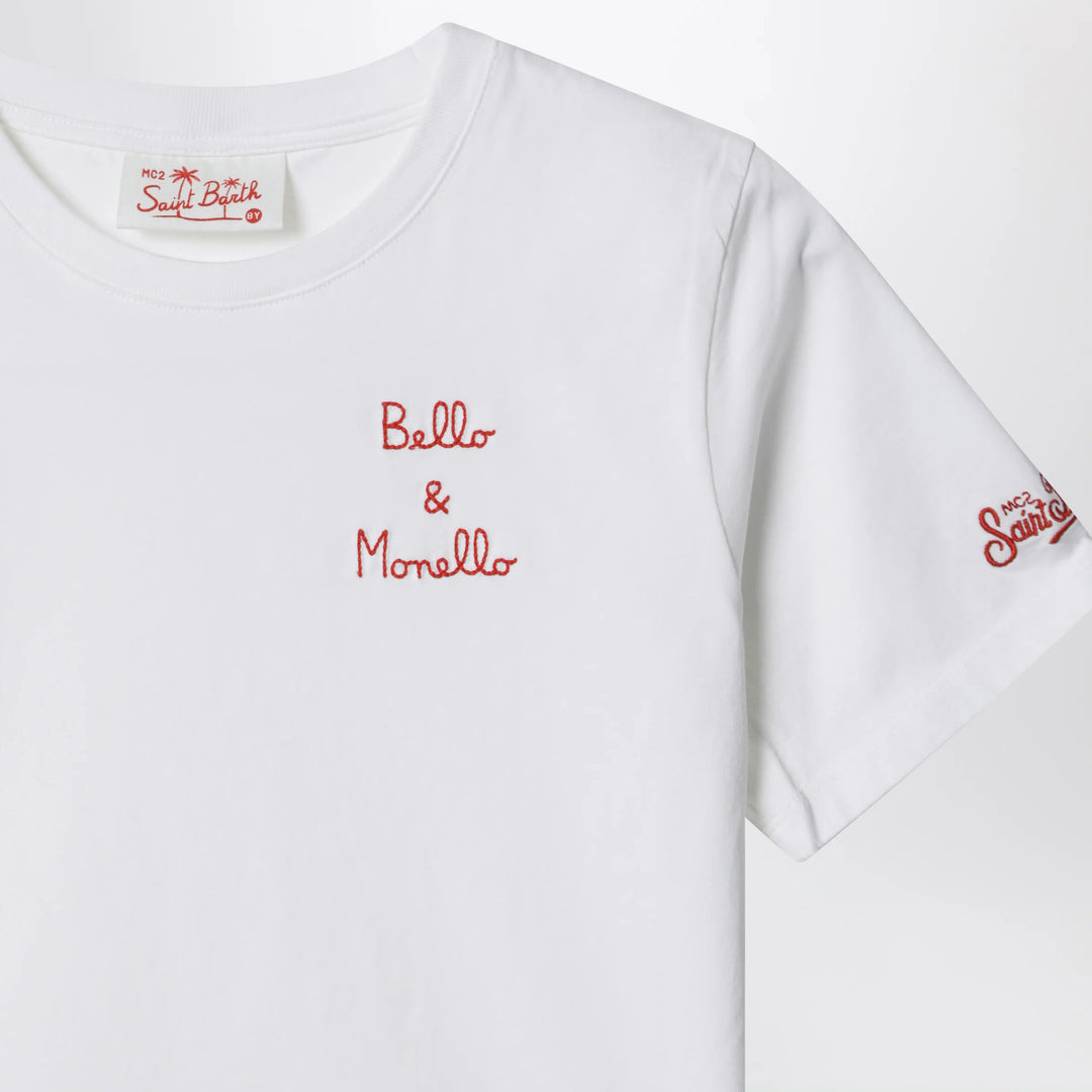 MC2 Saint Barth - White T-shirt “Bello e Monello”