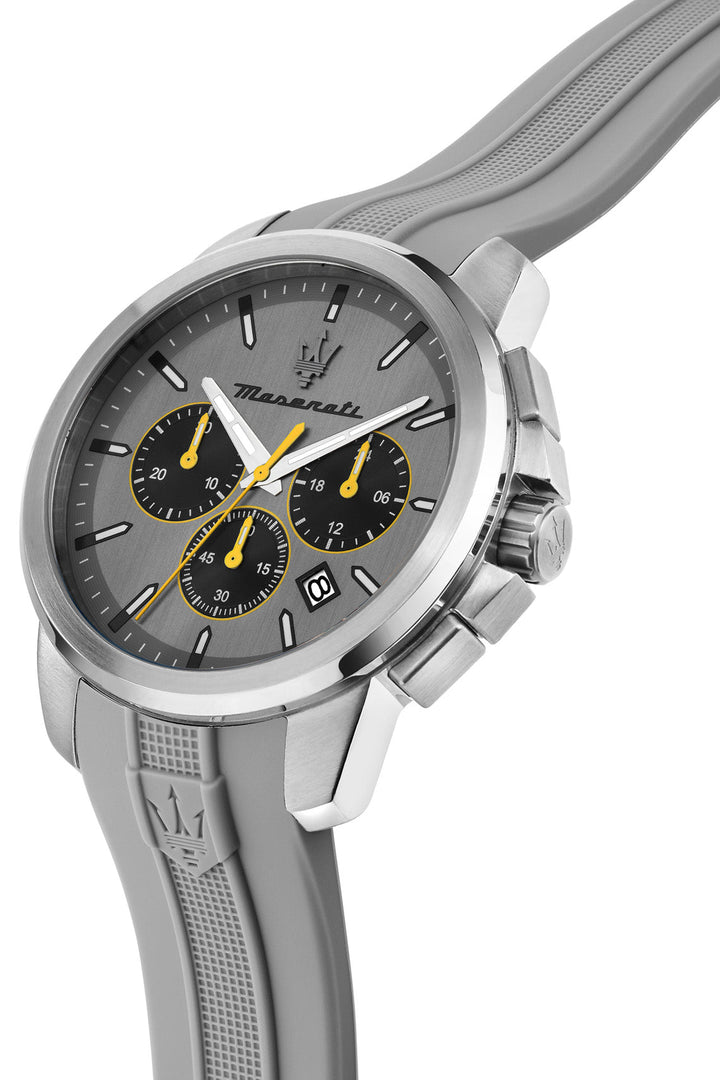 Maserati Successo 42mm Chrono Gray Dial Gray Silicone Strap Watch