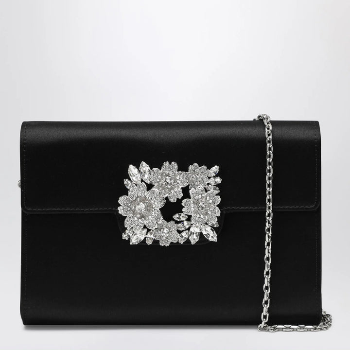 ROGER VIVIER - Efflorescence Mini Clutch black in satin