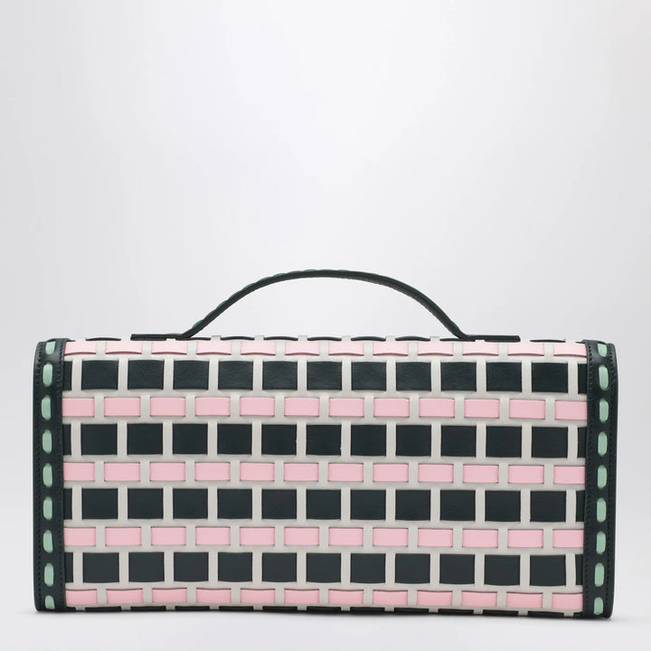 ROGER VIVIER - Belle Vivier ice/pink/navy blue clutch bag