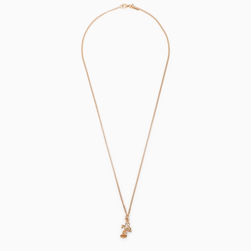 Jewelry Emanuele Bicocchi - Rose and skull necklace in 925 gold-plated silver - One size Brand