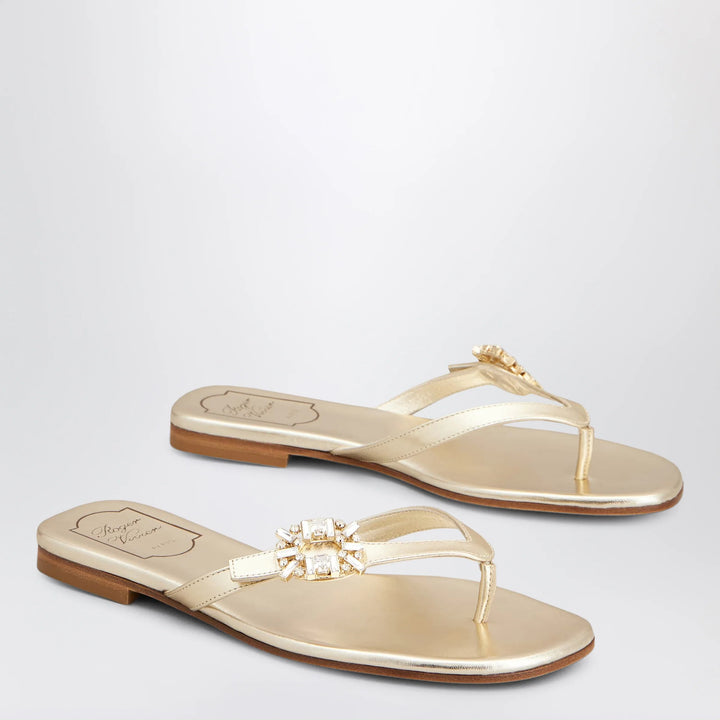 ROGER VIVIER - Gold metallic nappa leather slip-on