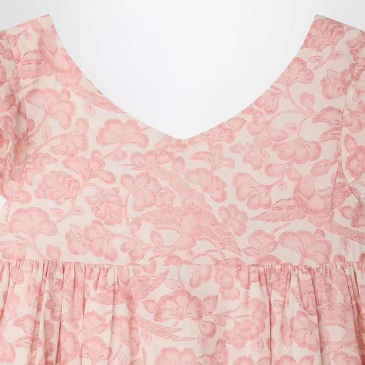 Bonpoint - Galantine pink voile dress with floral print