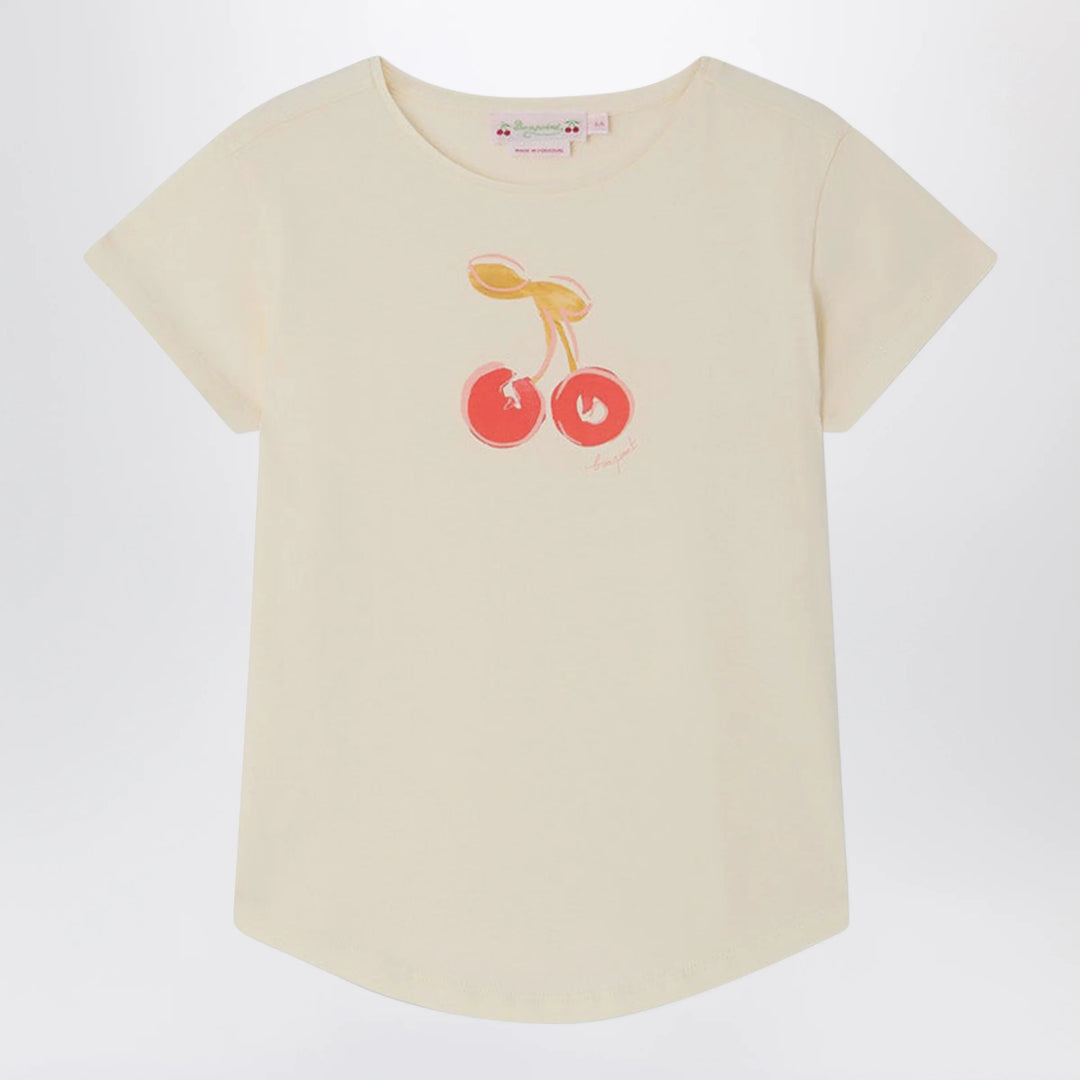 Bonpoint - Aada écru T-shirt with cherry print