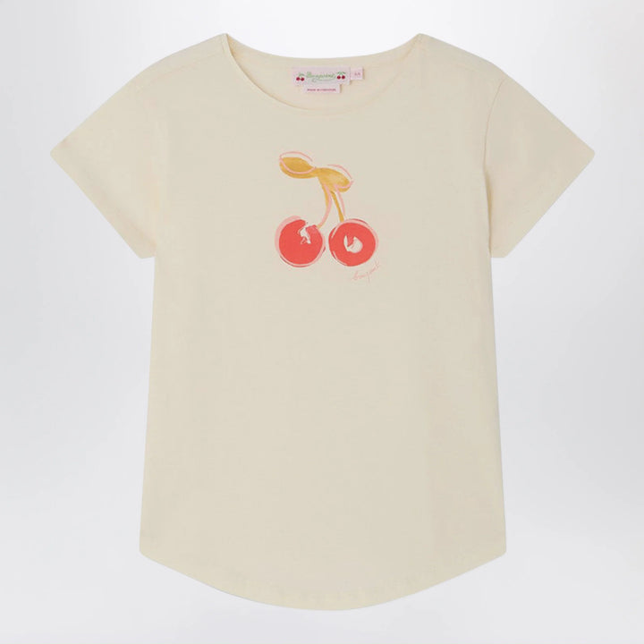 Bonpoint - Aada écru T-shirt with cherry print