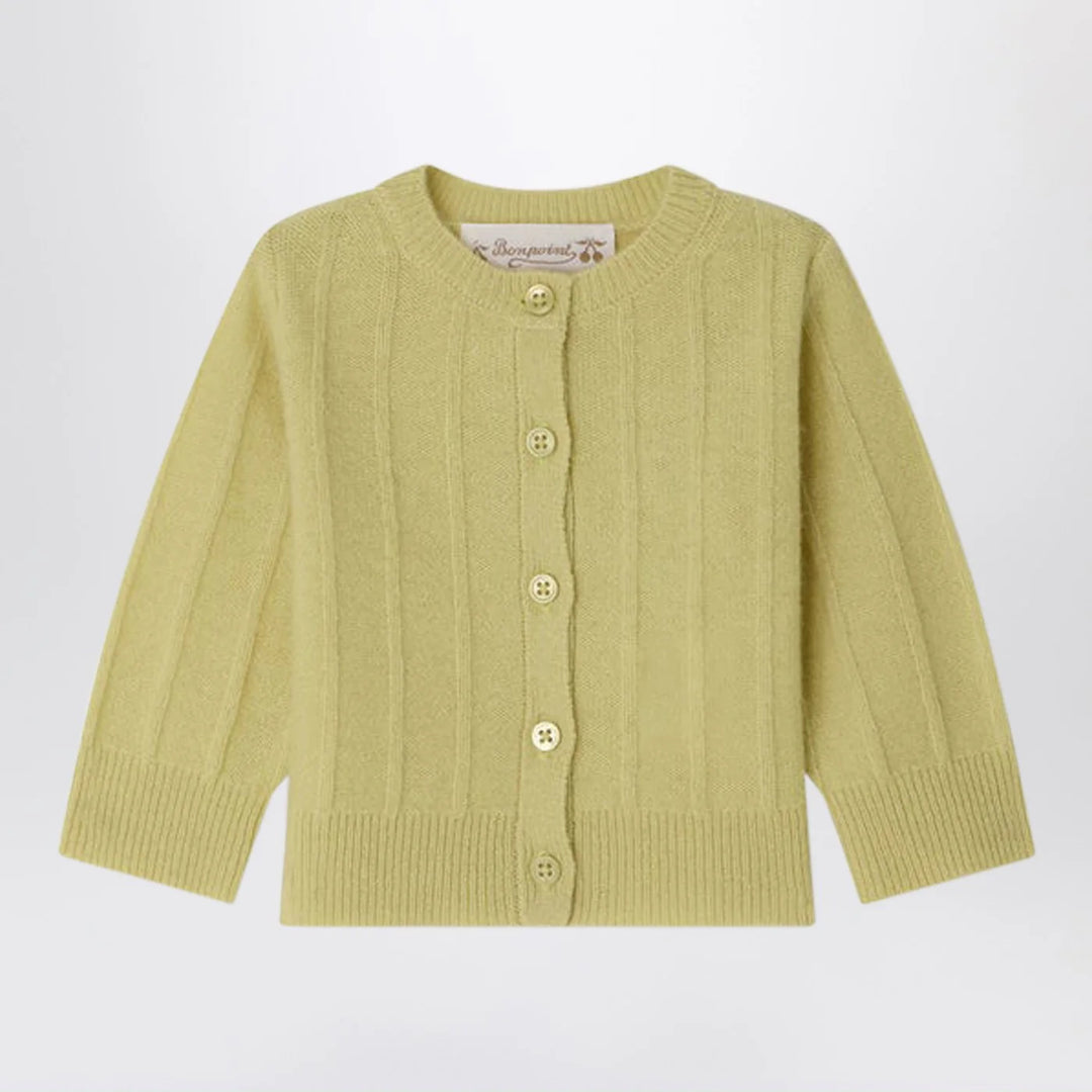 Bonpoint - Leander light green cashmere cardigan