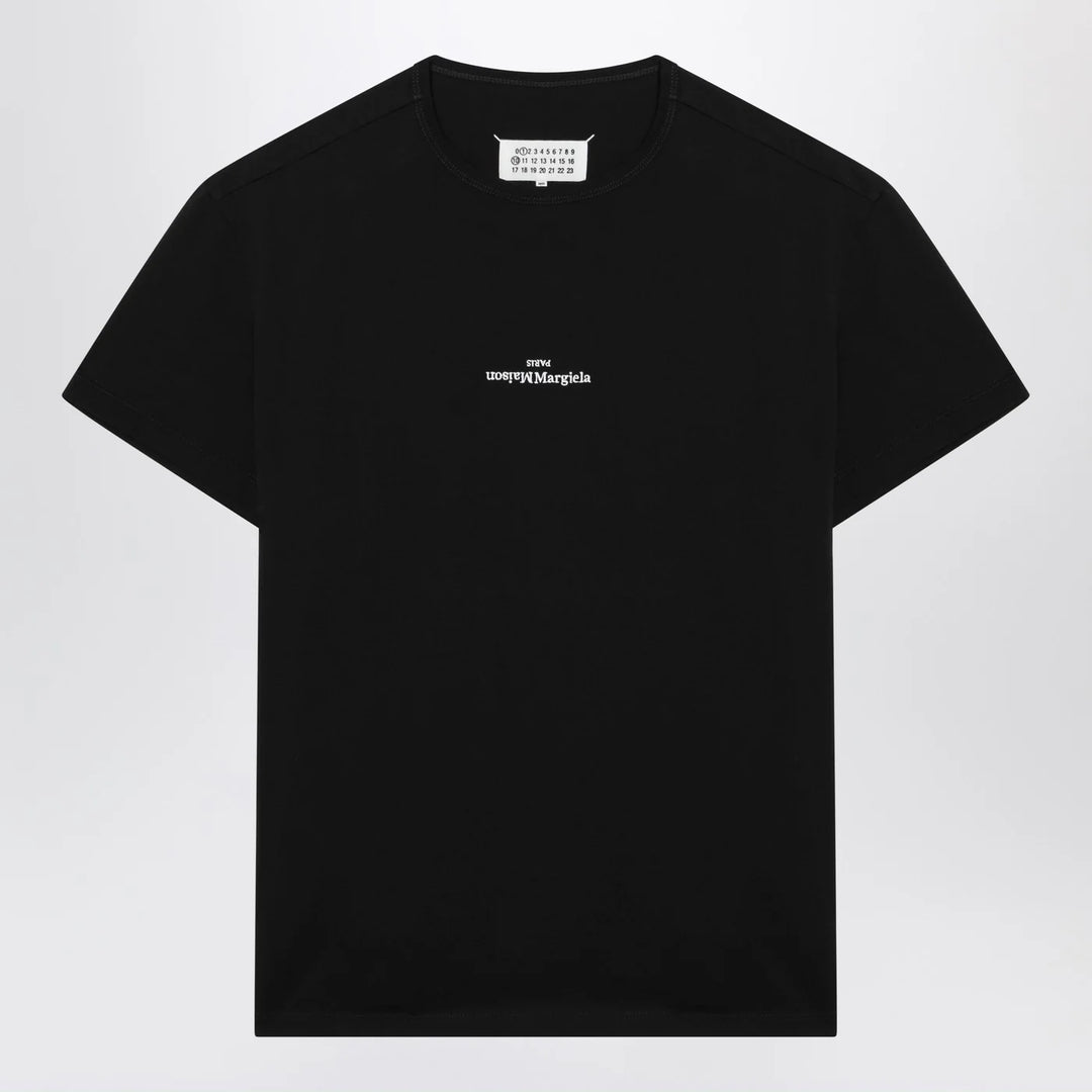 Maison Margiela - Black T-shirt with distorted logo