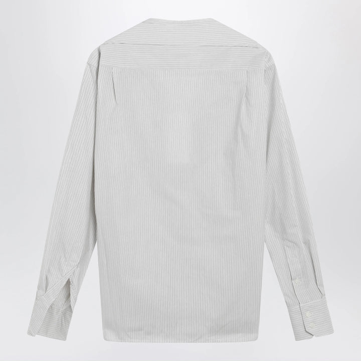 MM6 Maison Margiela - Pinstriped cotton shirt with V-neck