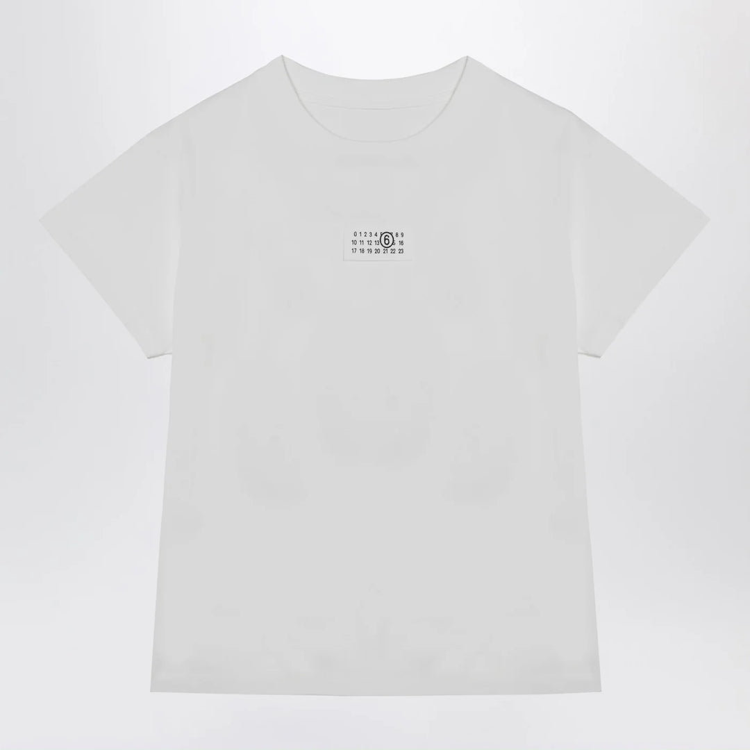 MM6 Maison Margiela - White T-shirt with Numeric Signature patch