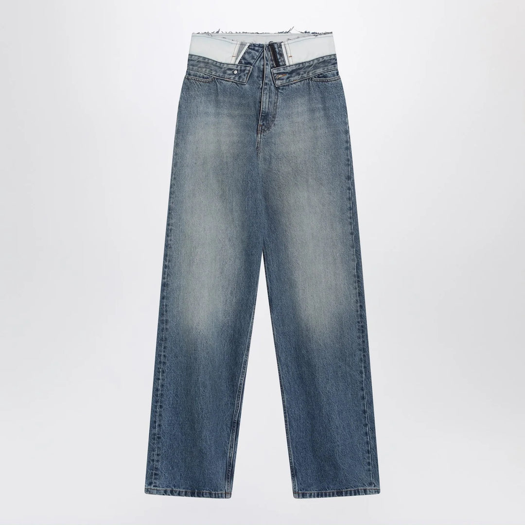 MM6 Maison Margiela - Light blue washed jeans with layered waistband