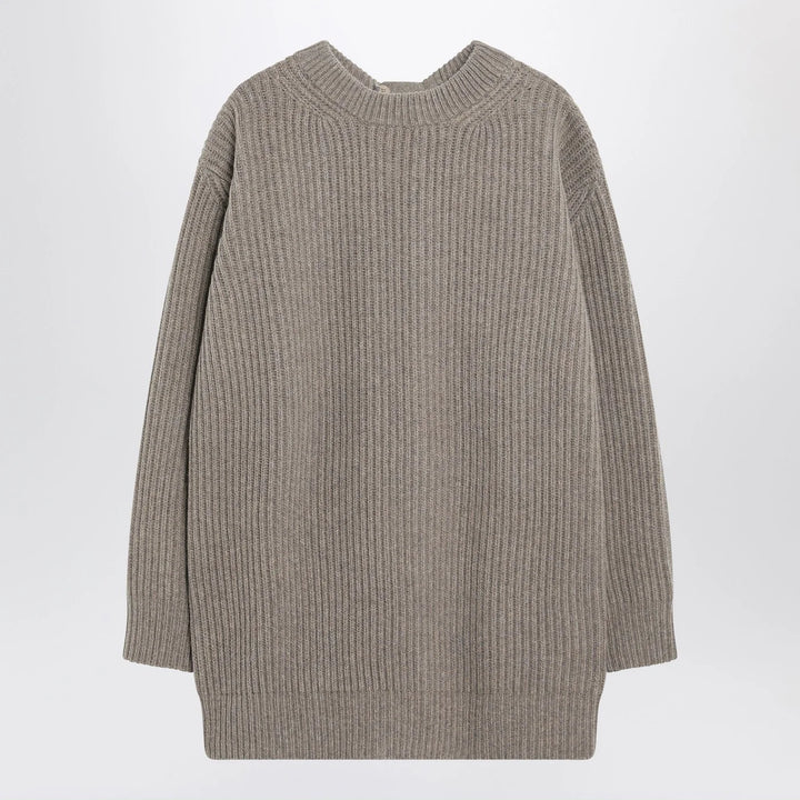 MM6 Maison Margiela - Oversized beige ribbed sweater