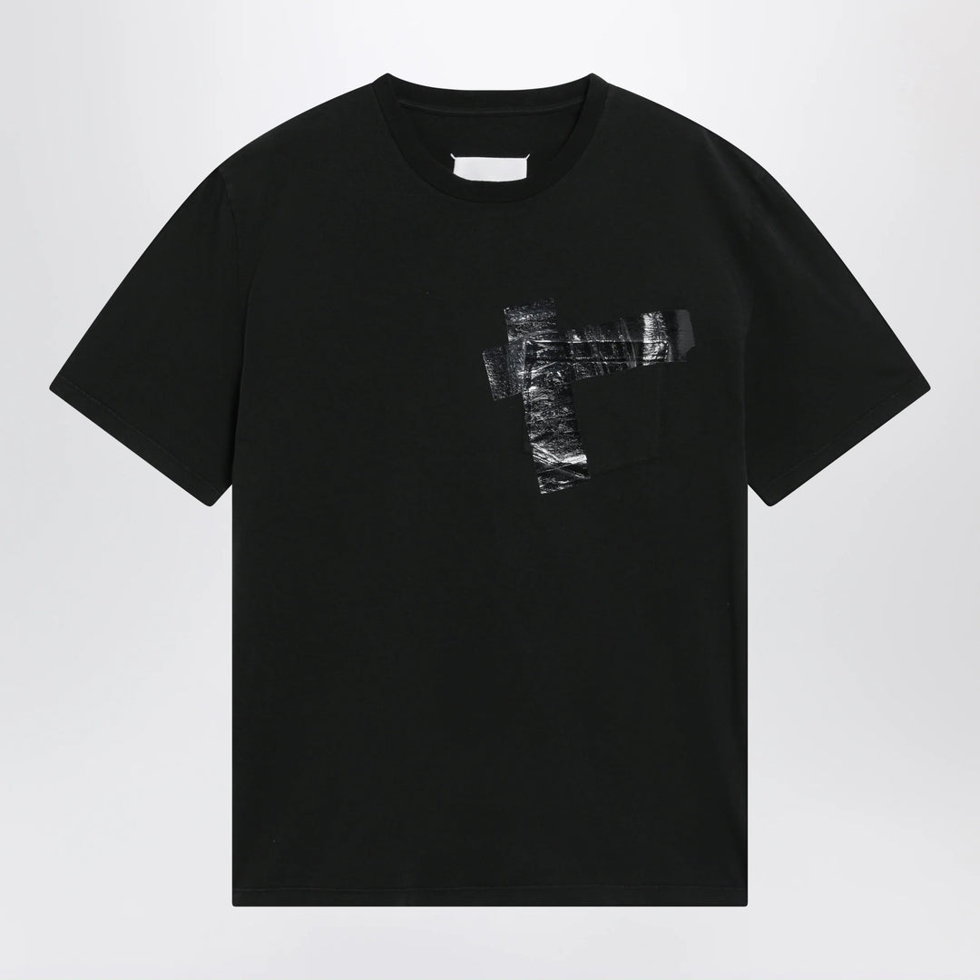 Maison Margiela - Taped cotton jersey T-shirt in black