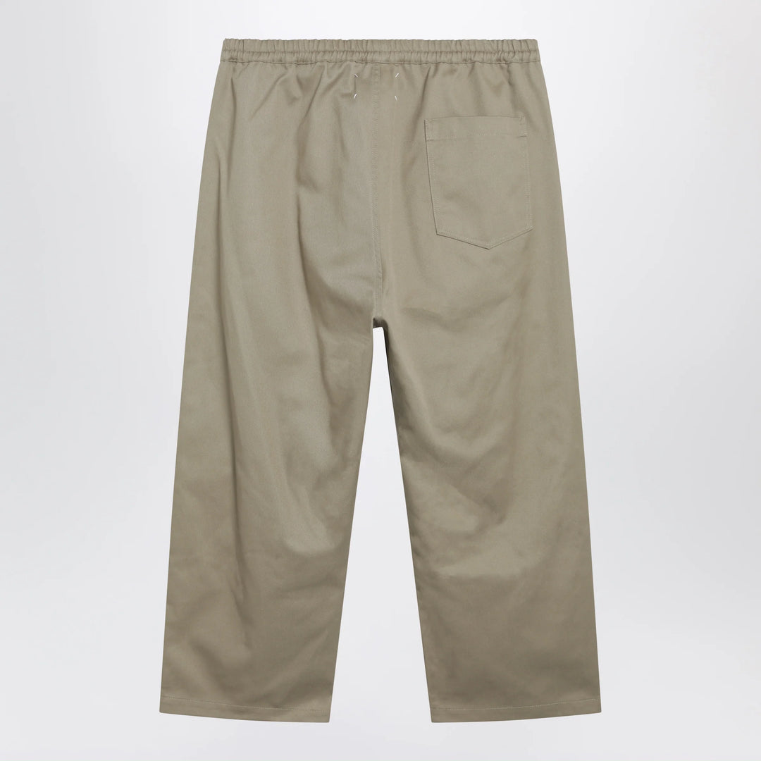 Maison Margiela - Low-crotch cotton gabardine trousers in beige