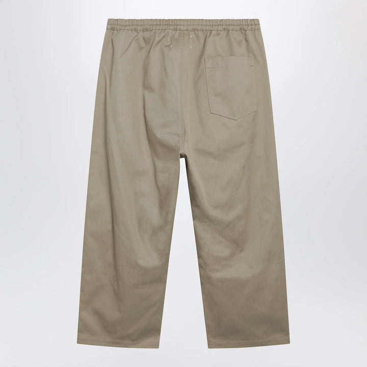 Maison Margiela - Low-crotch cotton gabardine trousers in beige