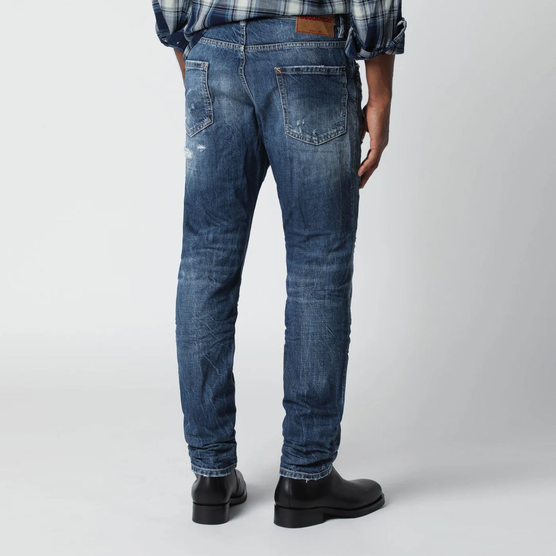 Dsquared2 - Slim blue washed jeans with rips