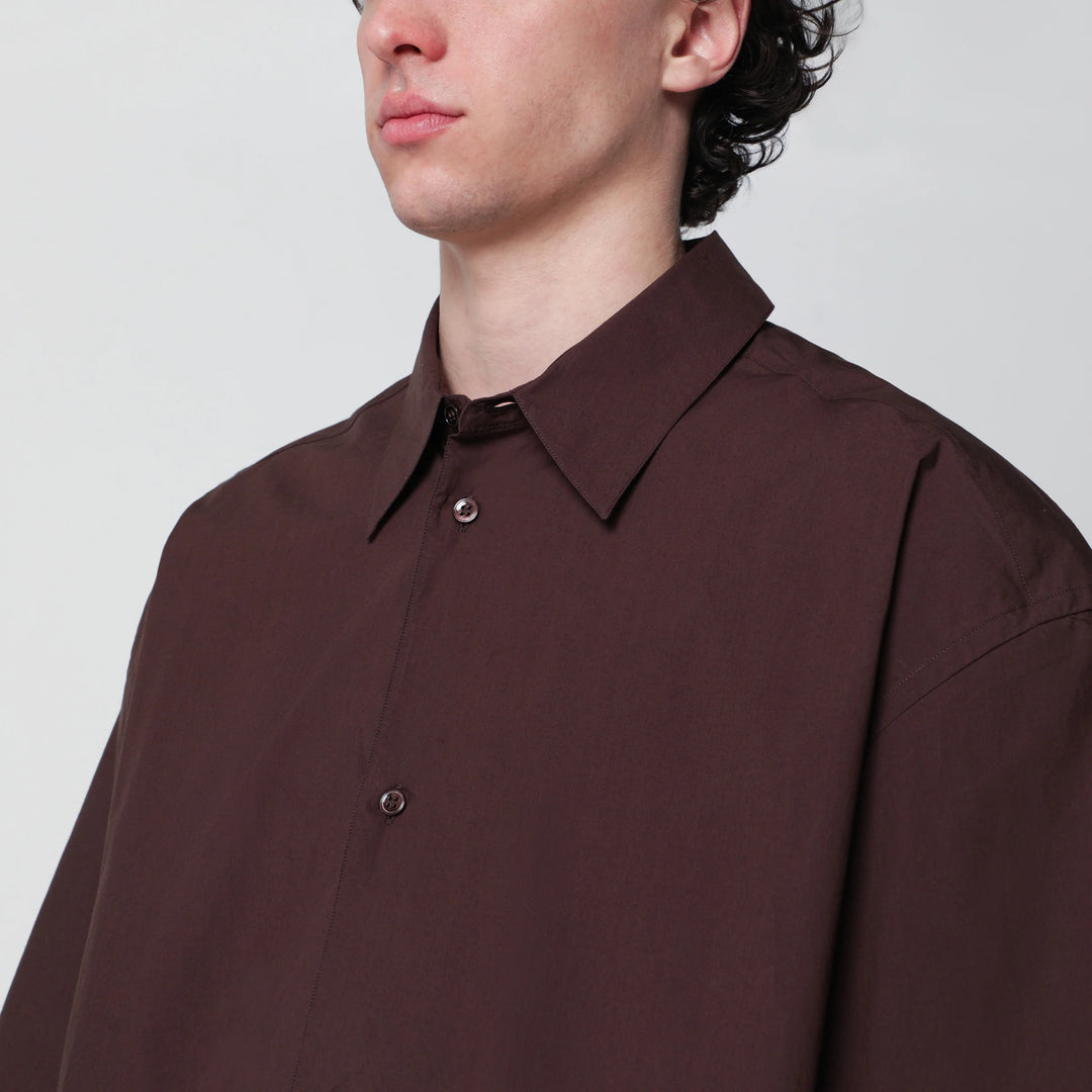STUDIO NICHOLSON - Brown cotton poplin shirt