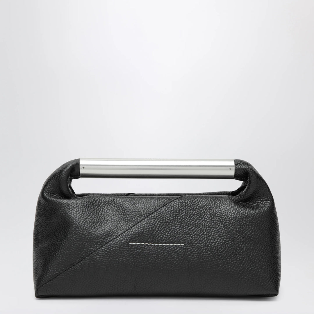 MM6 Maison Margiela - Japanese Jewel Handle handbag in grained calf leather, black