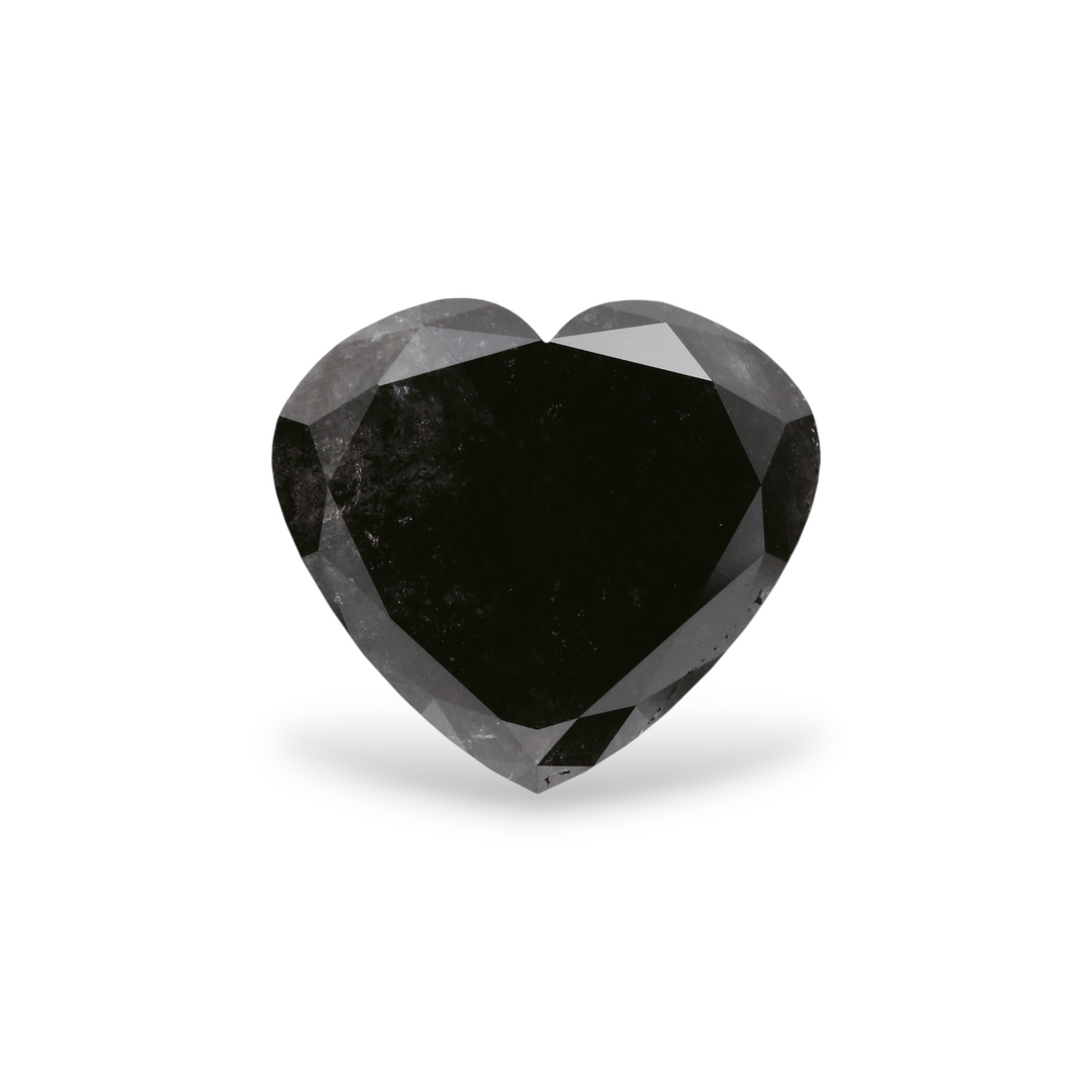 5.67 Carat Natural Black Heart Diamond GIA