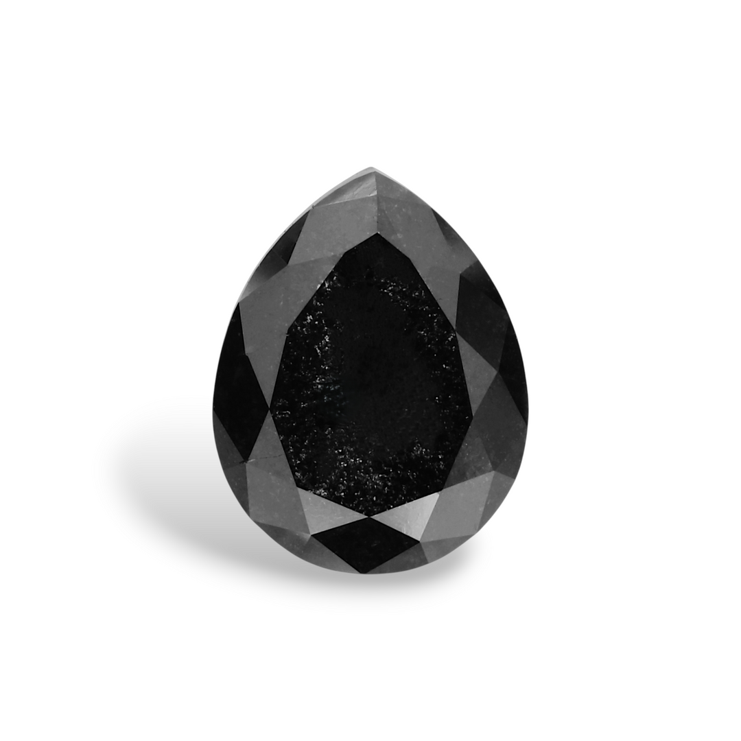 2.86 Carat Natural Black Pear Diamond GIA