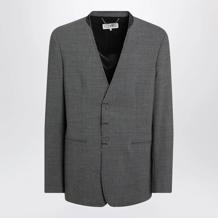 MM6 Maison Margiela - Grey mélange wool-blend jacket