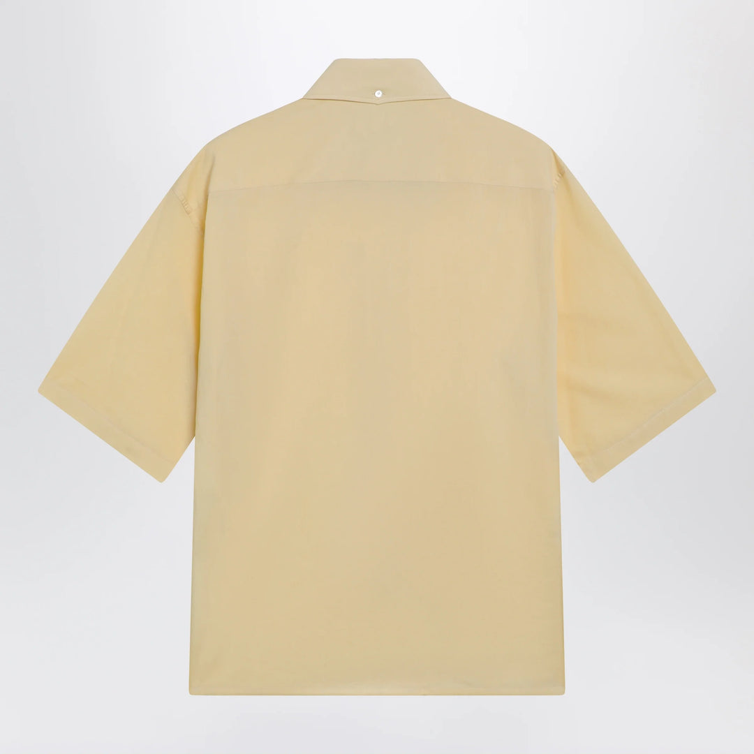 LEMAIRE - Light yellow short-sleeve wool shirt