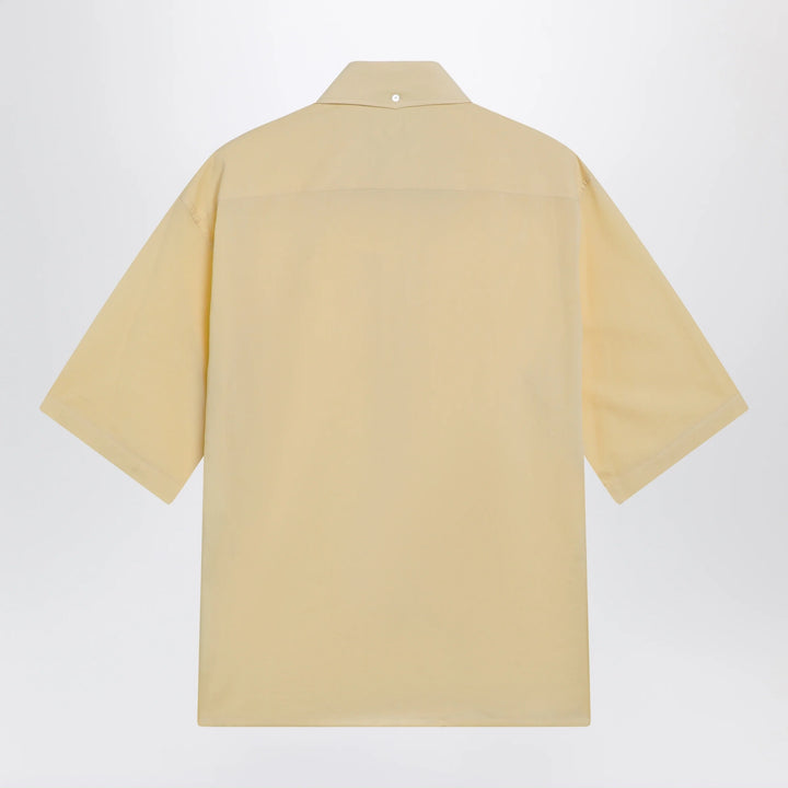 LEMAIRE - Light yellow short-sleeve wool shirt