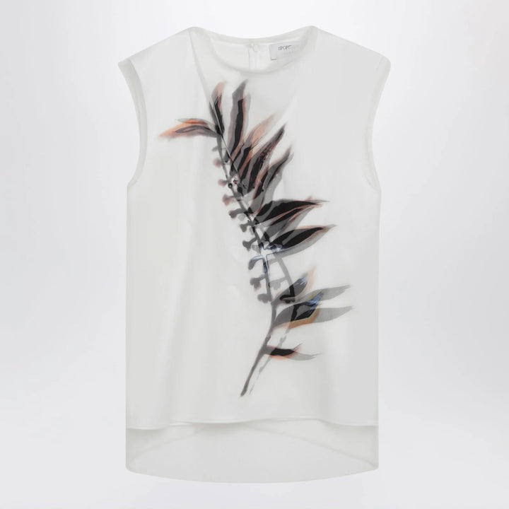 Sportmax - White double-layer top in satin and tulle Brand Shirts &amp; Tops S
