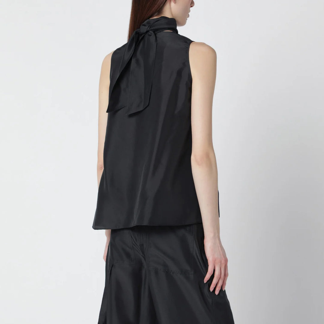 Durazzi Milano - Dark grey silk tank top with scarf