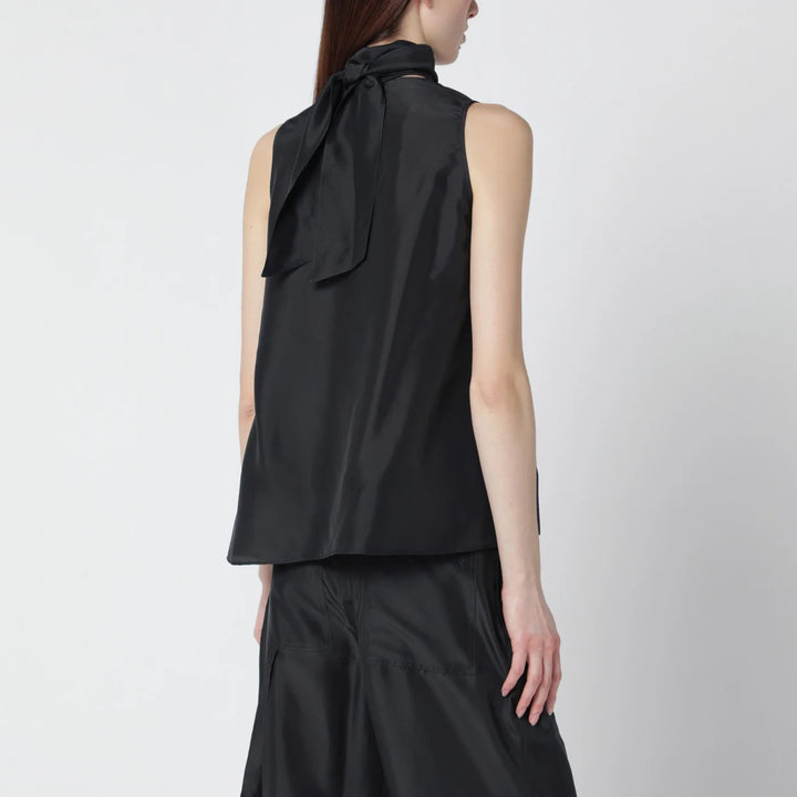 Durazzi Milano - Dark grey silk tank top with scarf