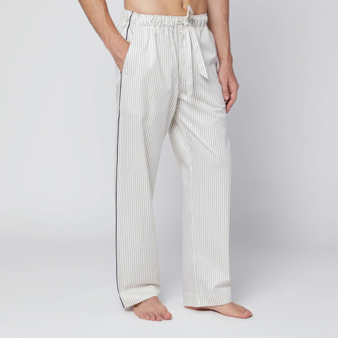 Tekla - Brown and white striped pyjama trousers