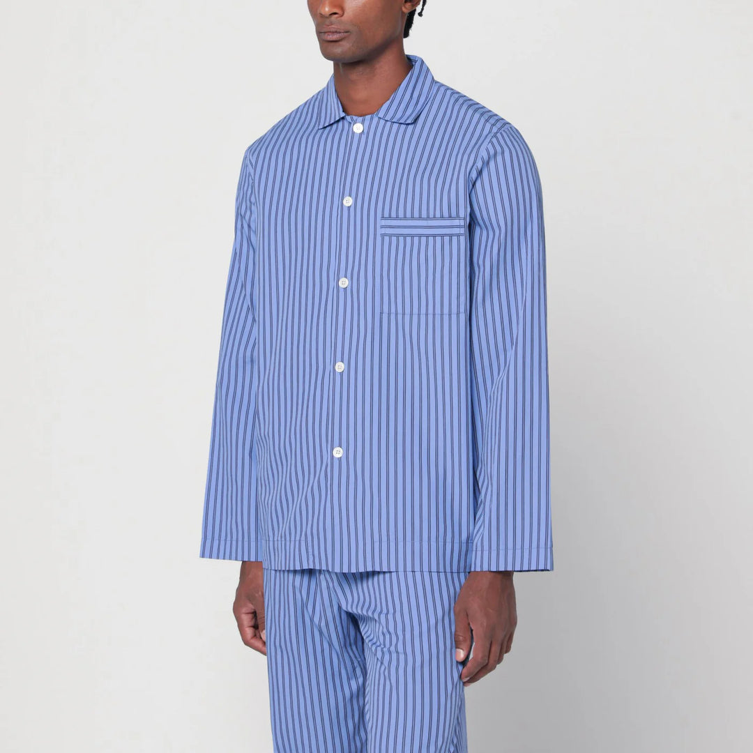 Tekla - Striped blue pyjama shirt