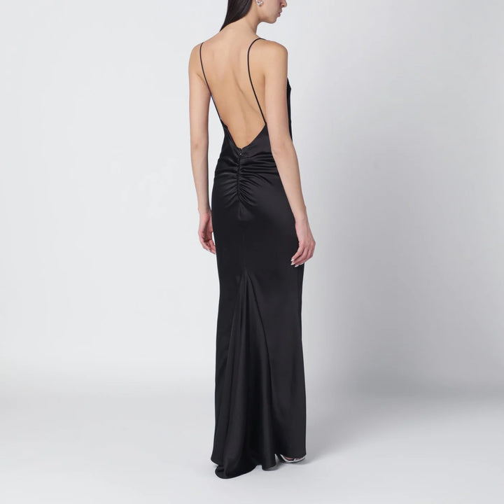 THE ANDAMANE - Black Ninfea dress with back draping