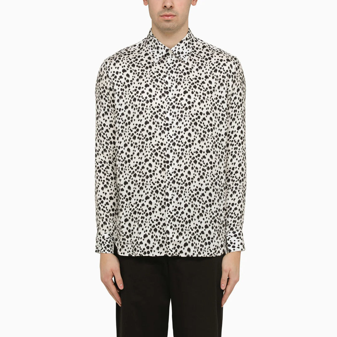 PT Torino - White viscose striped shirt