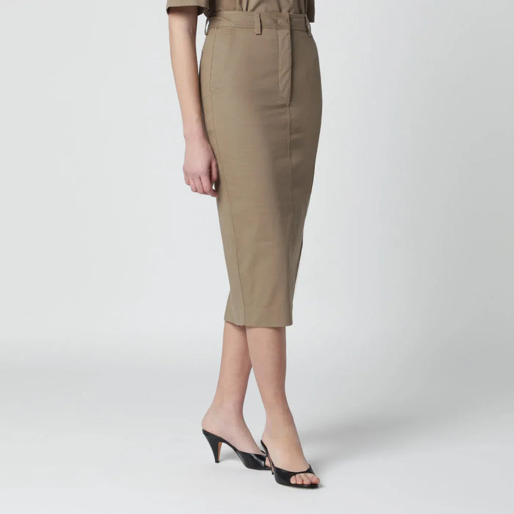 TheLatest - Cognac cotton pencil skirt Brand Skirts
