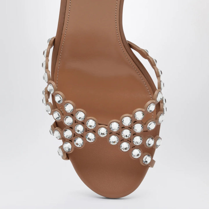 Aquazzura - Tequila Sandal crystal nappa sandals in Daisy yellow