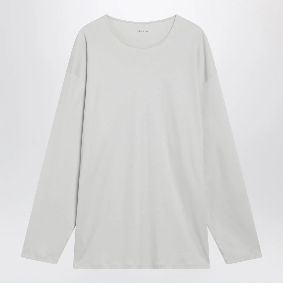 LEMAIRE - Chalk-colored cotton and silk interlock T-shirt