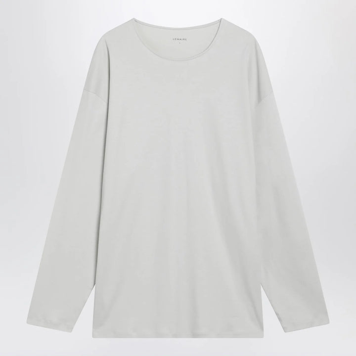 LEMAIRE - Chalk-colored cotton and silk interlock T-shirt