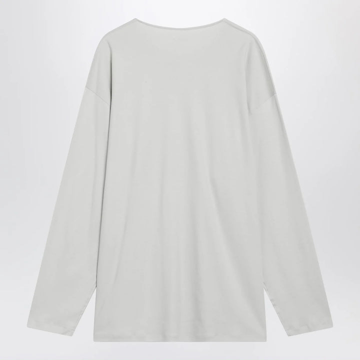 LEMAIRE - Chalk-colored cotton and silk interlock T-shirt