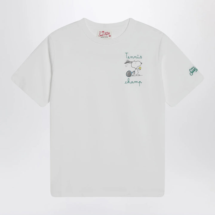 MC2 Saint Barth - White T-shirt with Snoopy tennis print