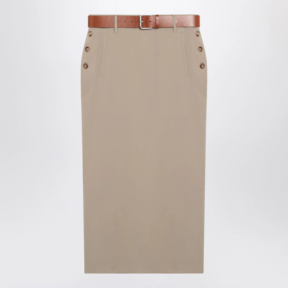 Moschino - Jupe with beige wool skirt Brand Skirts 44  IT