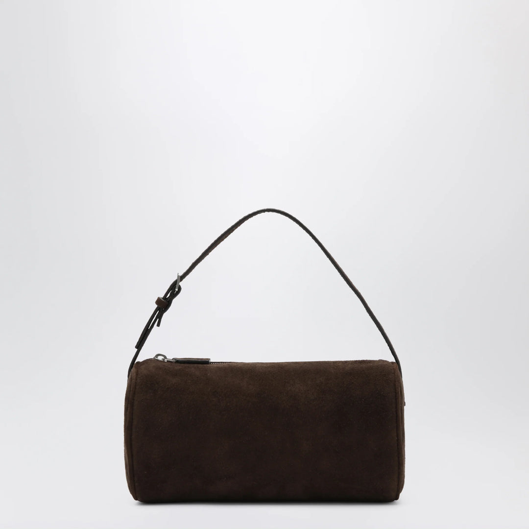The Row - 90s suede leather shoulder bag in mocha