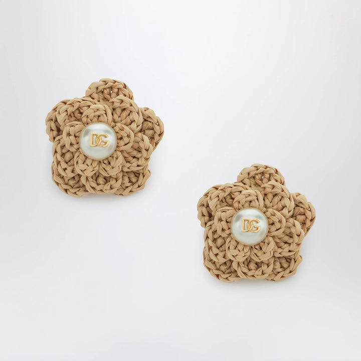 Dolce&amp;Gabbana - Gold clip-on flower earrings in brass