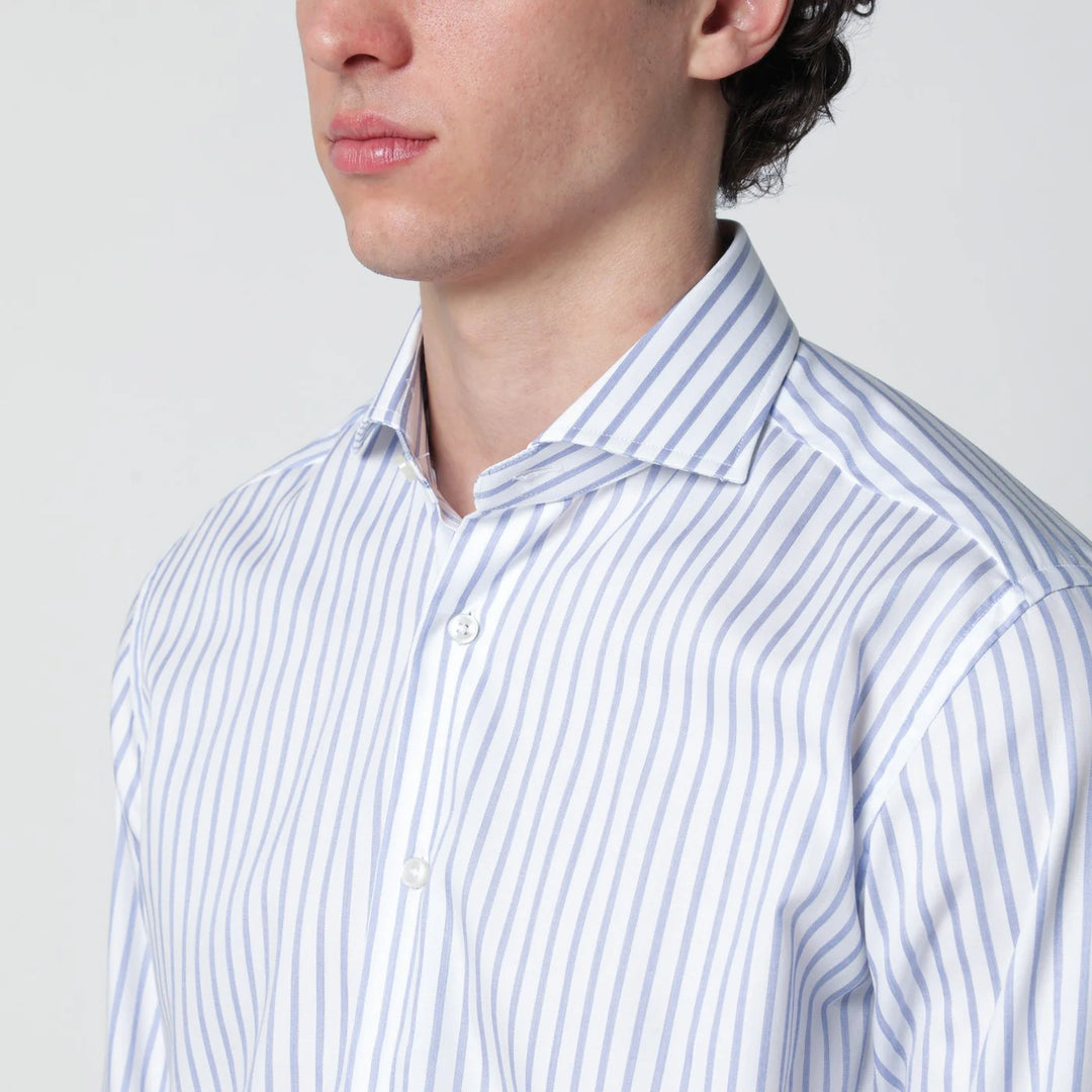 XACUS - Travel Tailor Fit shirt white striped
